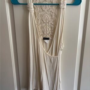Venus Cream Lace Back Tank Top